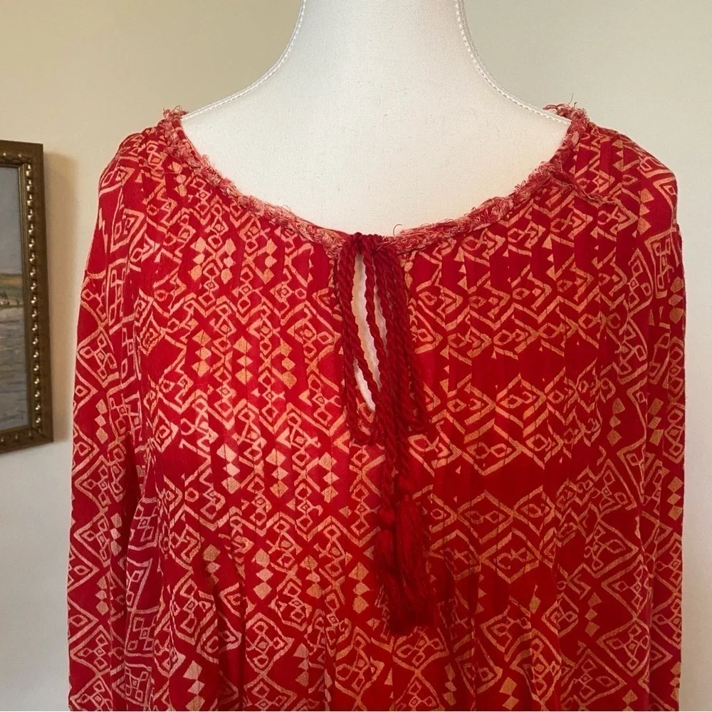 Free People • Red Pintuck Marlow Swing Dress • Size M